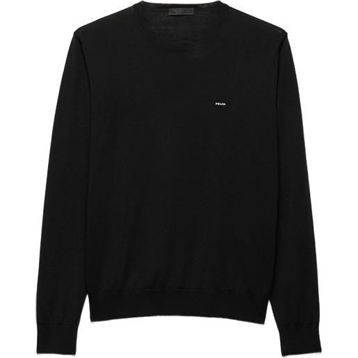 Prada maglione con ricamo - nero