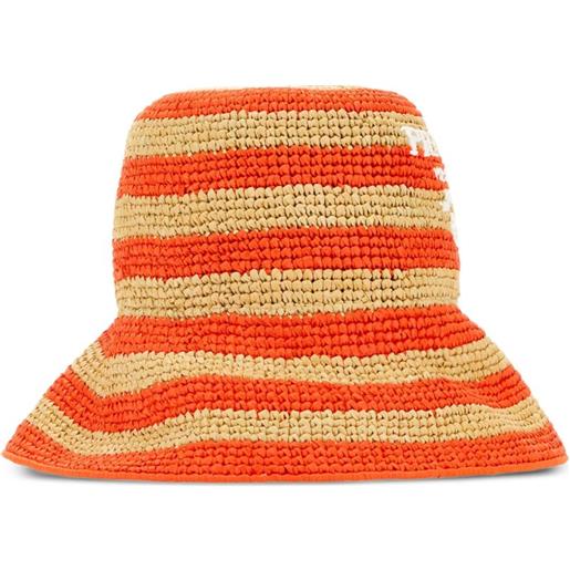 Prada cappello bucket a righe - toni neutri