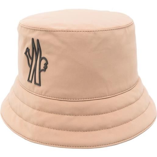 Moncler Grenoble cappello bucket con placca logo - toni neutri