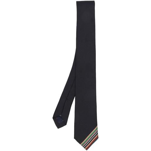 Paul Smith cravatta con dettaglio a righe - nero