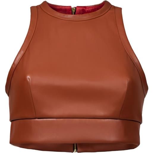 Lika top in pelle sintetica - marrone