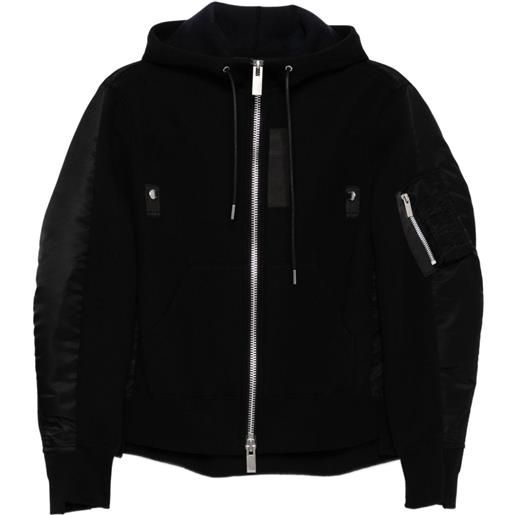 sacai felpa con cappuccio - nero
