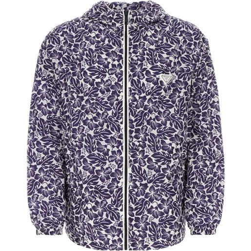 Prada giacca a vento con stampa - blu