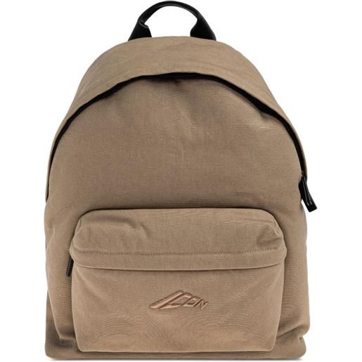 DSQUARED2 zaino in cotone con logo ricamato - marrone
