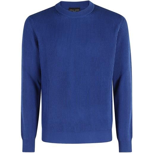 Roberto Collina maglione girocollo a coste - blu