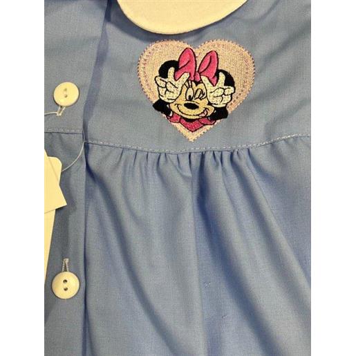 Disney grembiule scuola elementare celeste bambina Disney ricamo minnie made in italy g204