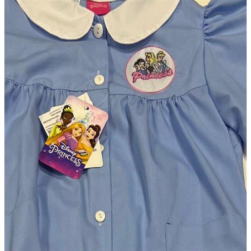 Disney grembiule scuola elementare celeste bambina Disney ricamo principesse made in italy g203