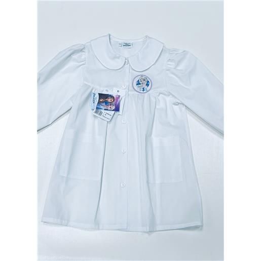 Disney grembiule asilo bianco bambina made in italy con abbottonatura centrale Disney ricamo frozen g100