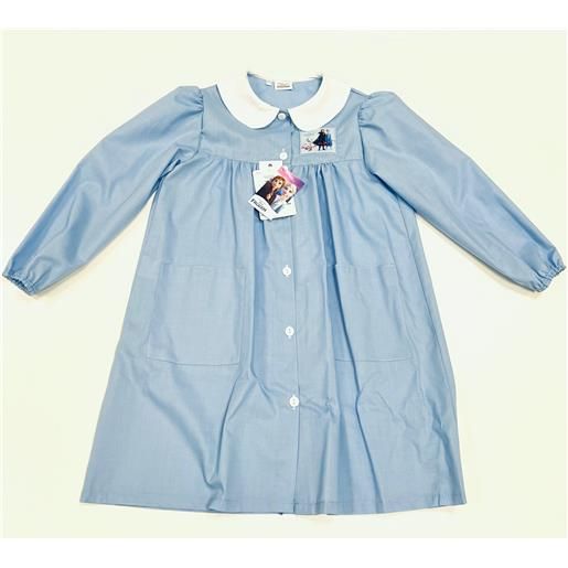 Disney grembiule scuola elementare celeste bambina Disney ricamo frozen made in italy g202