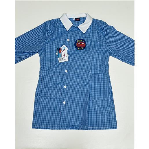 Disney grembiule quadretti azzurri asilo bambino con abbottonatura laterale Disney cars g306