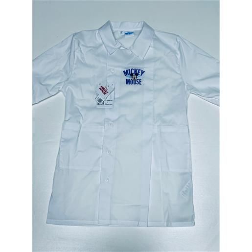 Disney grembiule bianco asilo bambino con abbottonatura laterale ricamo Disney mickey mouse g304