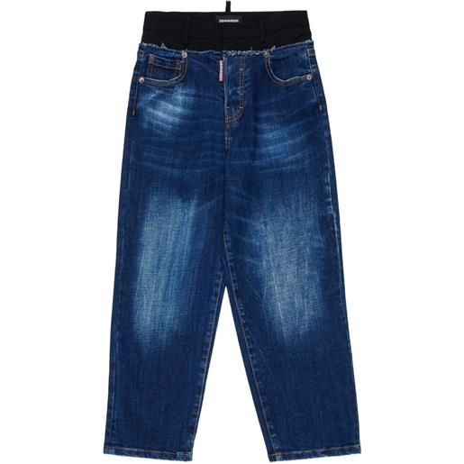 DSQUARED2 KIDS jeans con design a inserti - blu