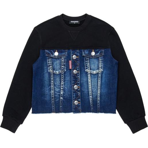 DSQUARED2 KIDS felpa in jersey - nero