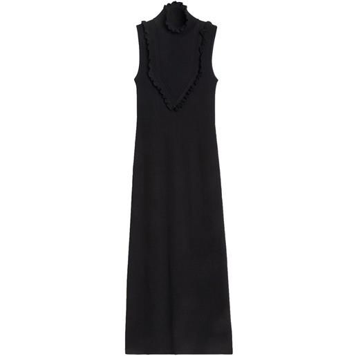 Rodebjer abito lungo con ruches - nero