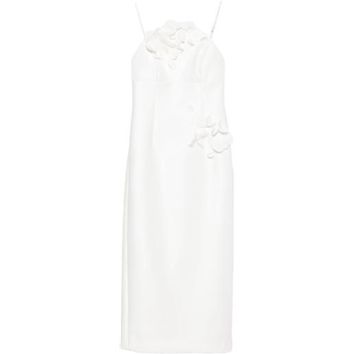 Acler abito midi bilston con decorazione a fiori - bianco