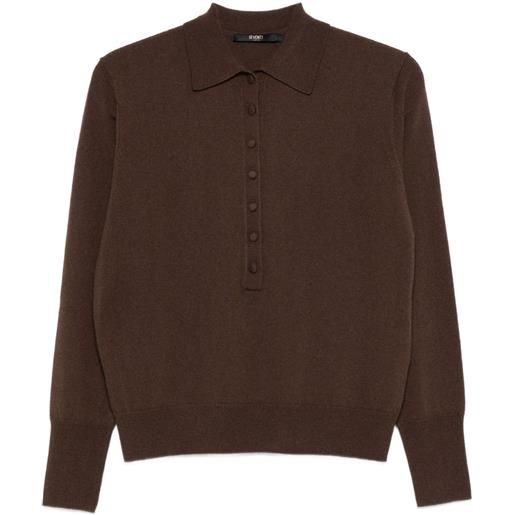 Seventy polo a maniche lunghe - marrone