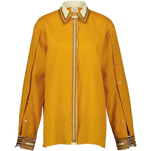 PAULA camicia con ricamo - giallo