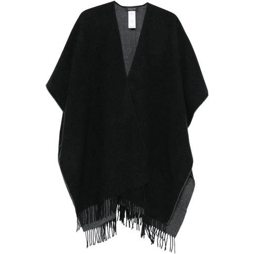 Fabiana Filippi poncho con frange - grigio