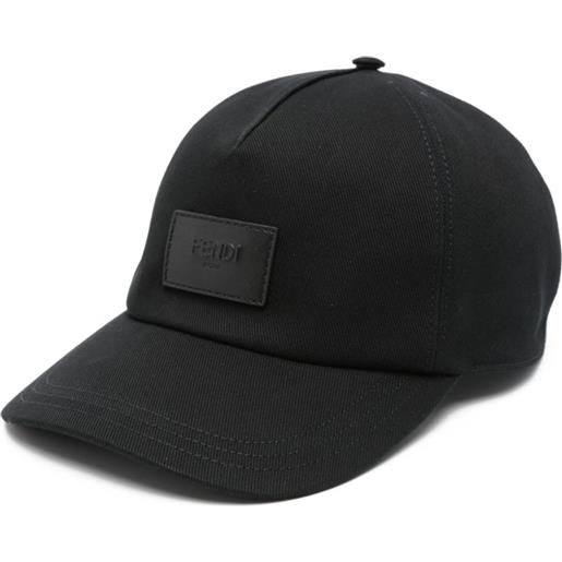 FENDI cappello da baseball con placca logo - nero