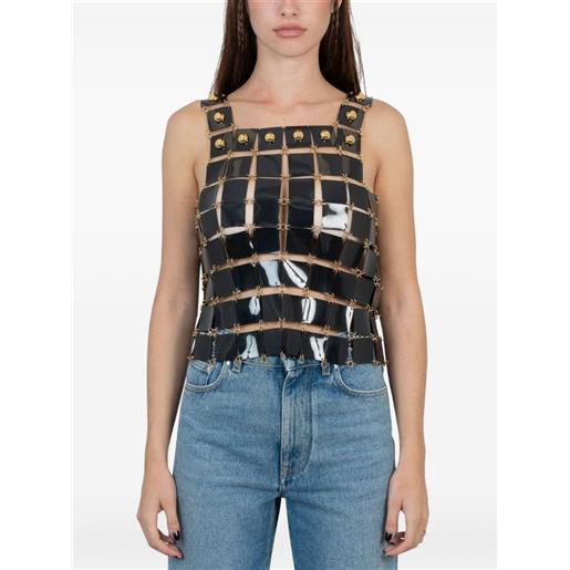 Rabanne top con inserti - nero