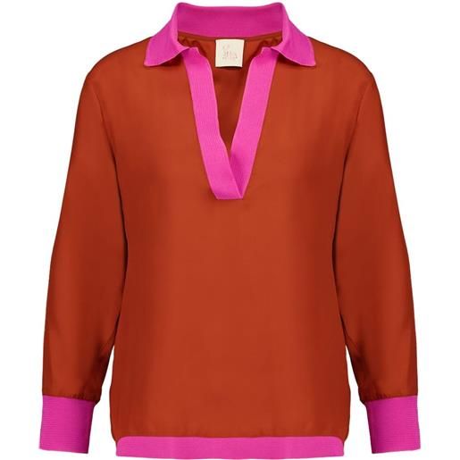 PAULA blusa con scollo a v - rosso