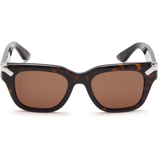 Alexander McQueen Eyewear occhiali da sole punk rivet squadrati - marrone