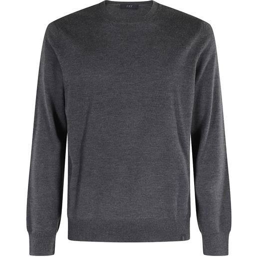 Fay maglione con scollo rotondo - grigio