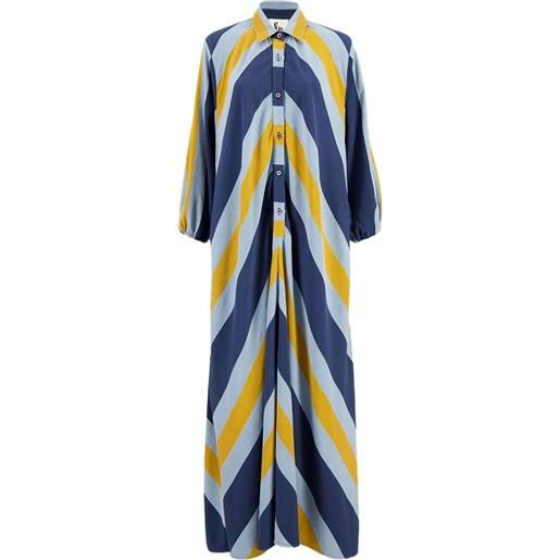 PAULA abito lungo con motivo chevron - blu