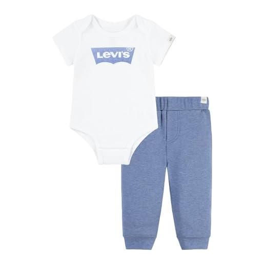 Levi's lvn batwing bodysuit set 6ek336 abiti coordinati, egret, 6m unisex-bimbi
