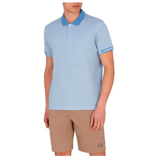 Emporio armani embroidery logo polo beachwear uomo, captains blue, xxl