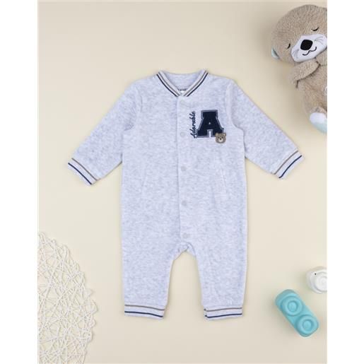 Prénatal tutina ciniglia grigia neonato con patch