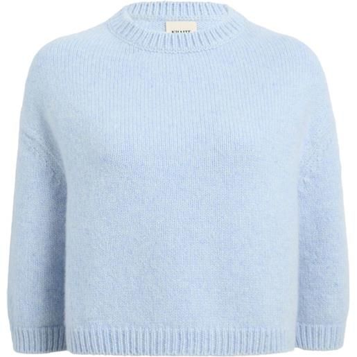 KHAITE maglione crop girocollo sabina - blu