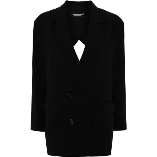 Undercover blazer doppiopetto asimmetrico - nero