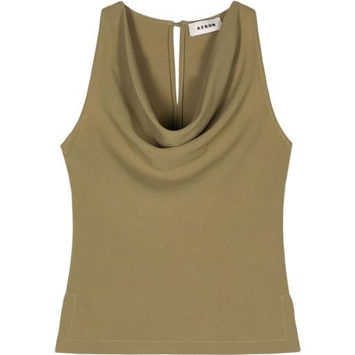 AERON top yael con scollo drappeggiato - verde