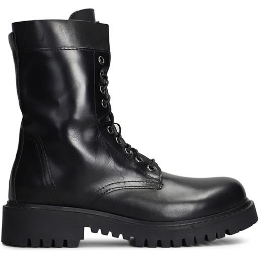 Julie Dee anfibi in pelle - nero