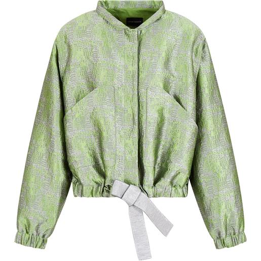 Emporio Armani bomber con effetto jacquard - verde