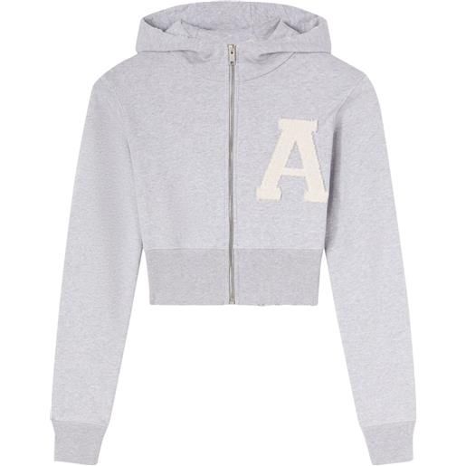 AMBUSH felpa con cappuccio crop - grigio
