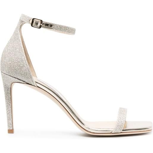 Jimmy Choo sandali alva 85mm con glitter - argento
