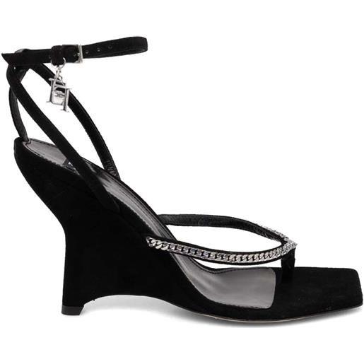 Elisabetta Franchi sandali con zeppa 100mm - nero