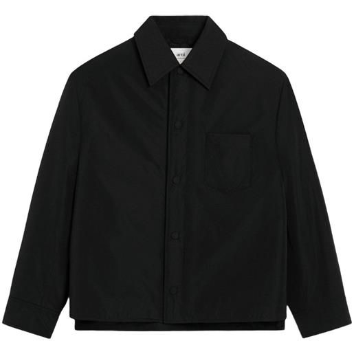 AMI Paris giacca-camicia imbottita taffetas ami de coeur - nero