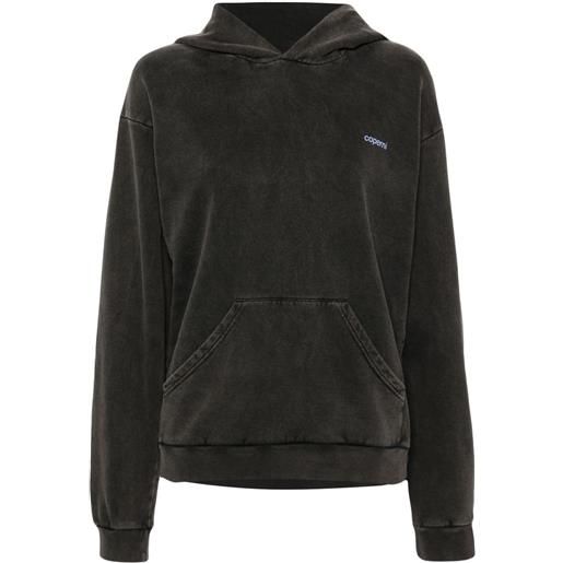 Coperni felpa washed horn con cappuccio - nero