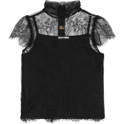 Dolce & Gabbana Kids blusa a fiori - nero