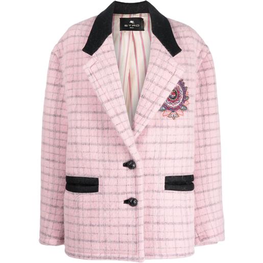 ETRO cappotto con ricamo a fiori - rosa