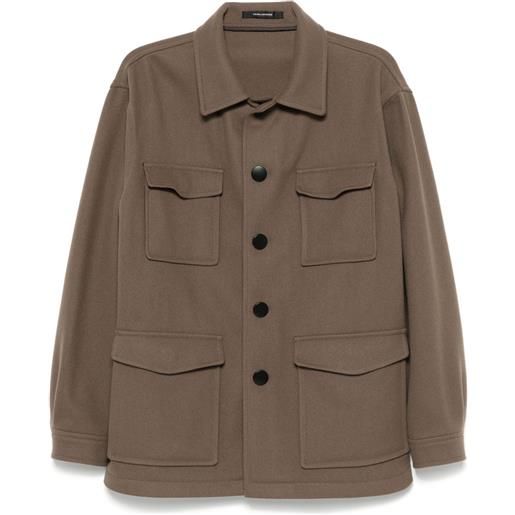 Tagliatore giacca-camicia in felpa - marrone
