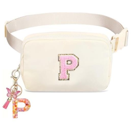 Kejea marsupio a tracolla per ragazze e donne - marsupio per ragazze età 8-12 adolescenti regali di compleanno piccoli marsupio alla moda per bambini, beige, p