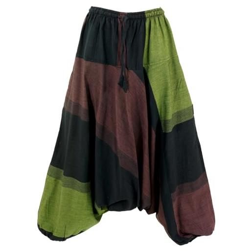 Pantaloni Harem Aladino Boho Vintage Hippy In Cotone A Gamba Larga