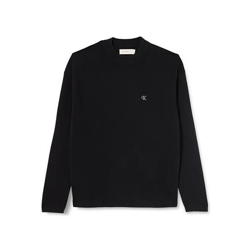 Calvin Klein maglione da uomo in cotone girocollo, ck black, xl