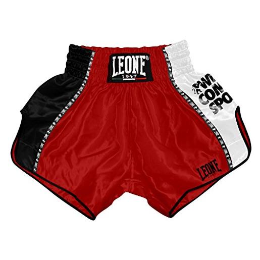 LEONE 1947, training pantaloncino kick-thai, unisex - adulto, rosso, l, ab760