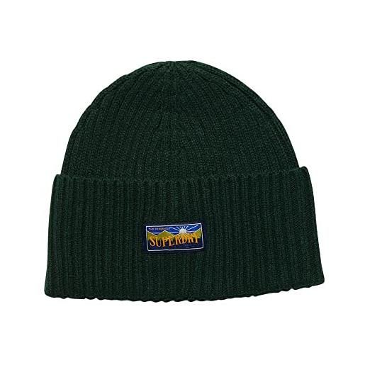 Superdry vintage radar 2.0 beanie berretto, esmalte verde, taglia unica donna