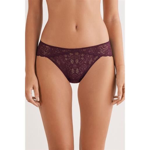 Intimissimi slip in pizzo a vita bassa bordeaux